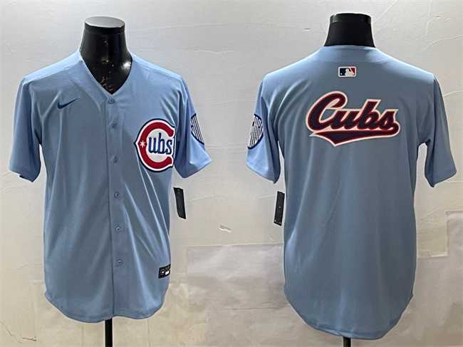 Men%27s Chicago Cubs Team Big Logo Blue 2024-25 2nd Alternate Limited Stitched Jersey->cleveland guardians->MLB Jersey